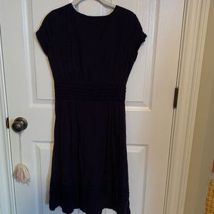 Navy blue midi length dress